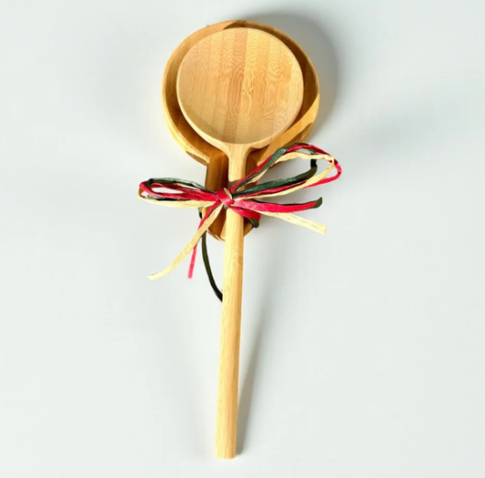 Bamboo Kitchen Serving Spoon and Rest Gift Set | Bestseller Bamboo Switch