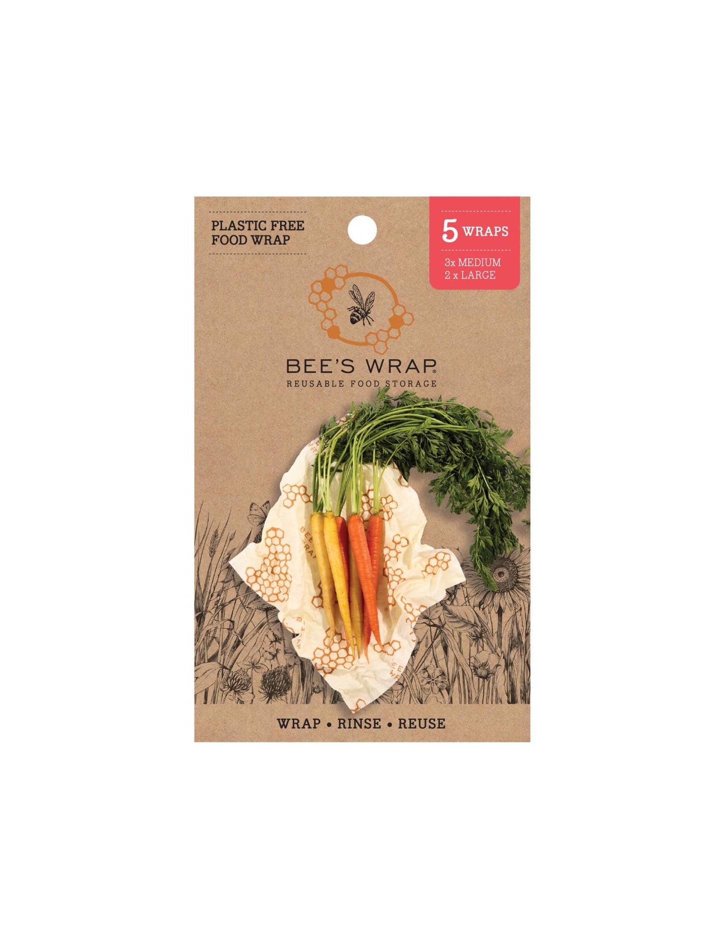 Bee's Wrap - New! Assorted 5 Pack - Honeycomb Bee's Wrap