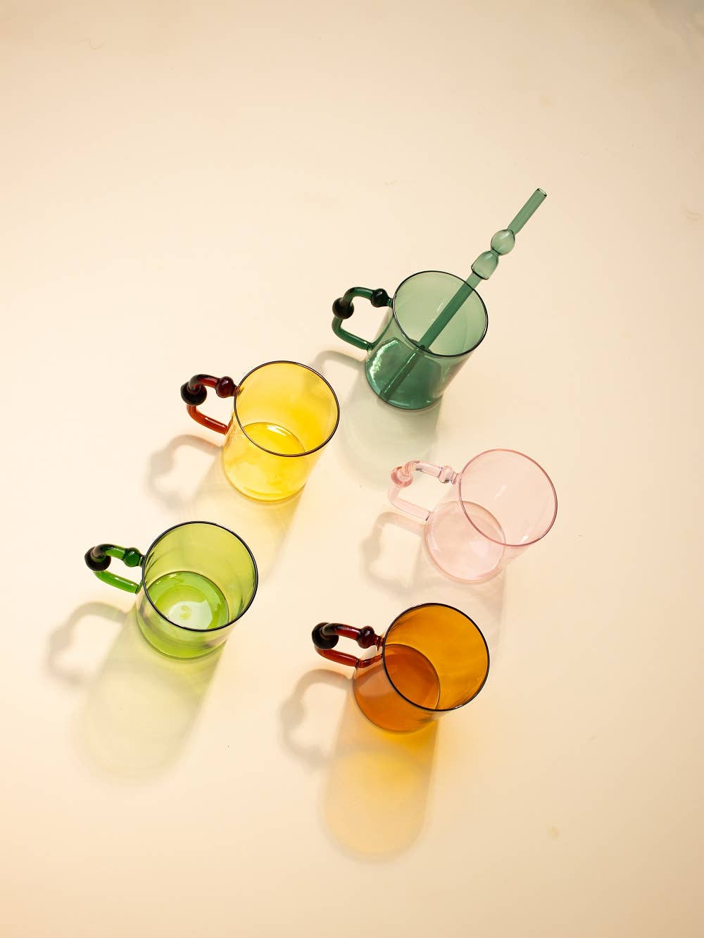 Casa Amarosa - Colored Handblown Drinkware Mug, Teal - 2.7X3.5 Inch Casa Amarosa