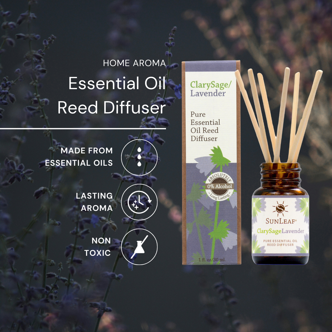 SunLeaf Naturals - 1 oz Reed Diffuser - Clarysage Lavender SunLeaf Naturals