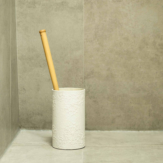 Ethical Global - NEW Toilet Brush & White Dandelion Holder - Plastic Free Ethical Global