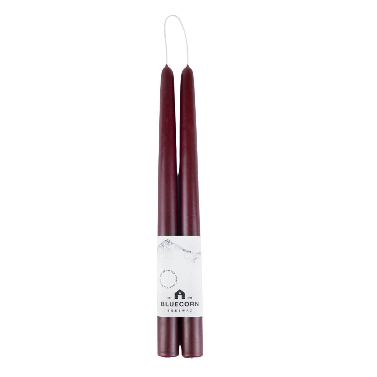 Pair of Hand-Dipped Beeswax Taper Candles: 8" / Pistachio Bluecorn Candles
