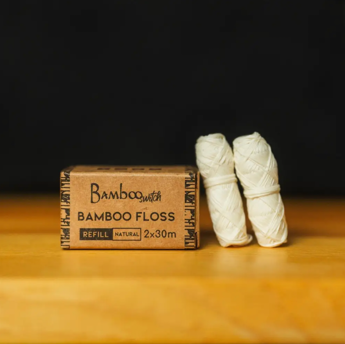 Natural White Bamboo Floss Refill 2 Pack Bamboo Switch