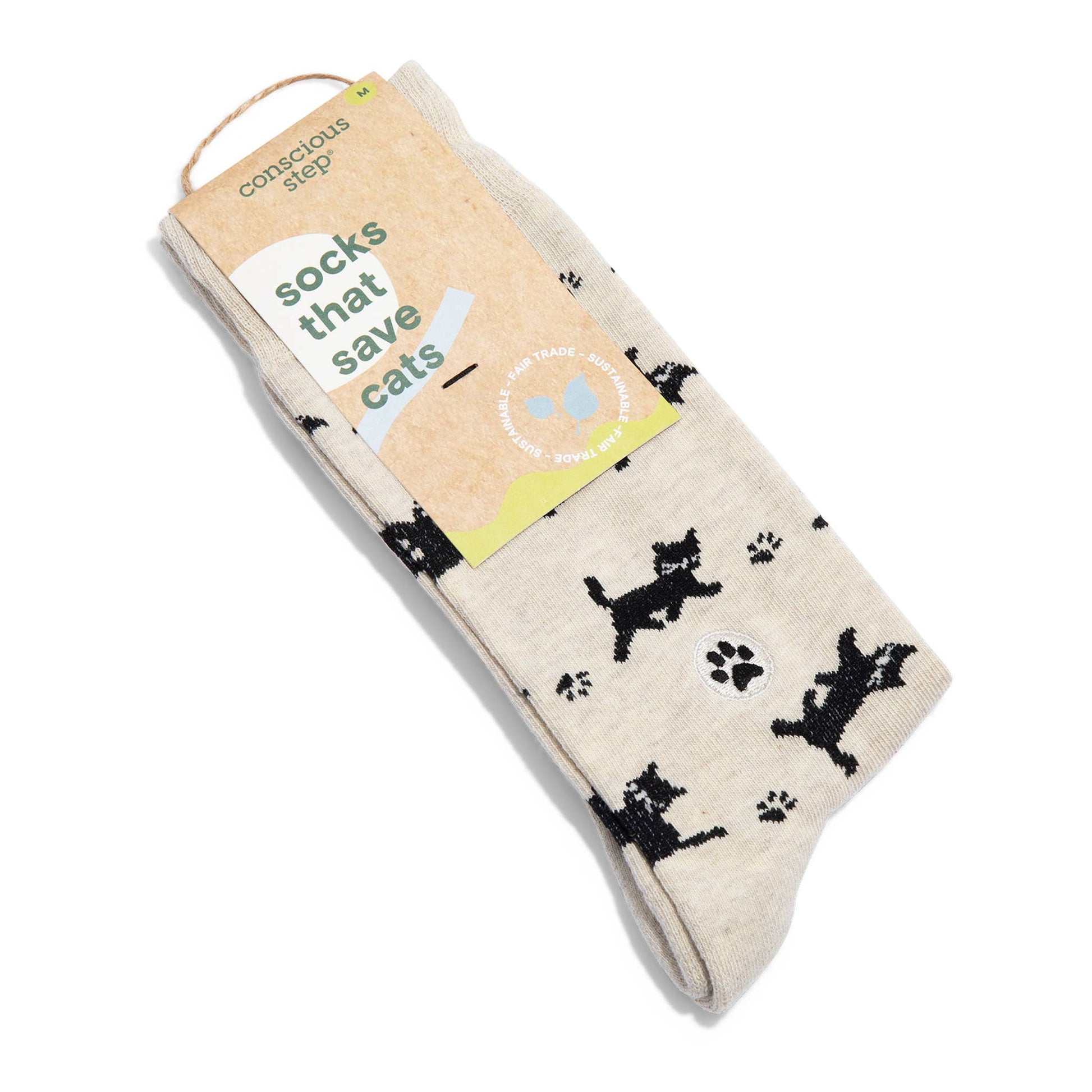 Socks that Save Cats (Beige Cats) Conscious Step