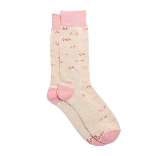 Socks that Support Self-Checks (Pink Tatas) Conscious Step