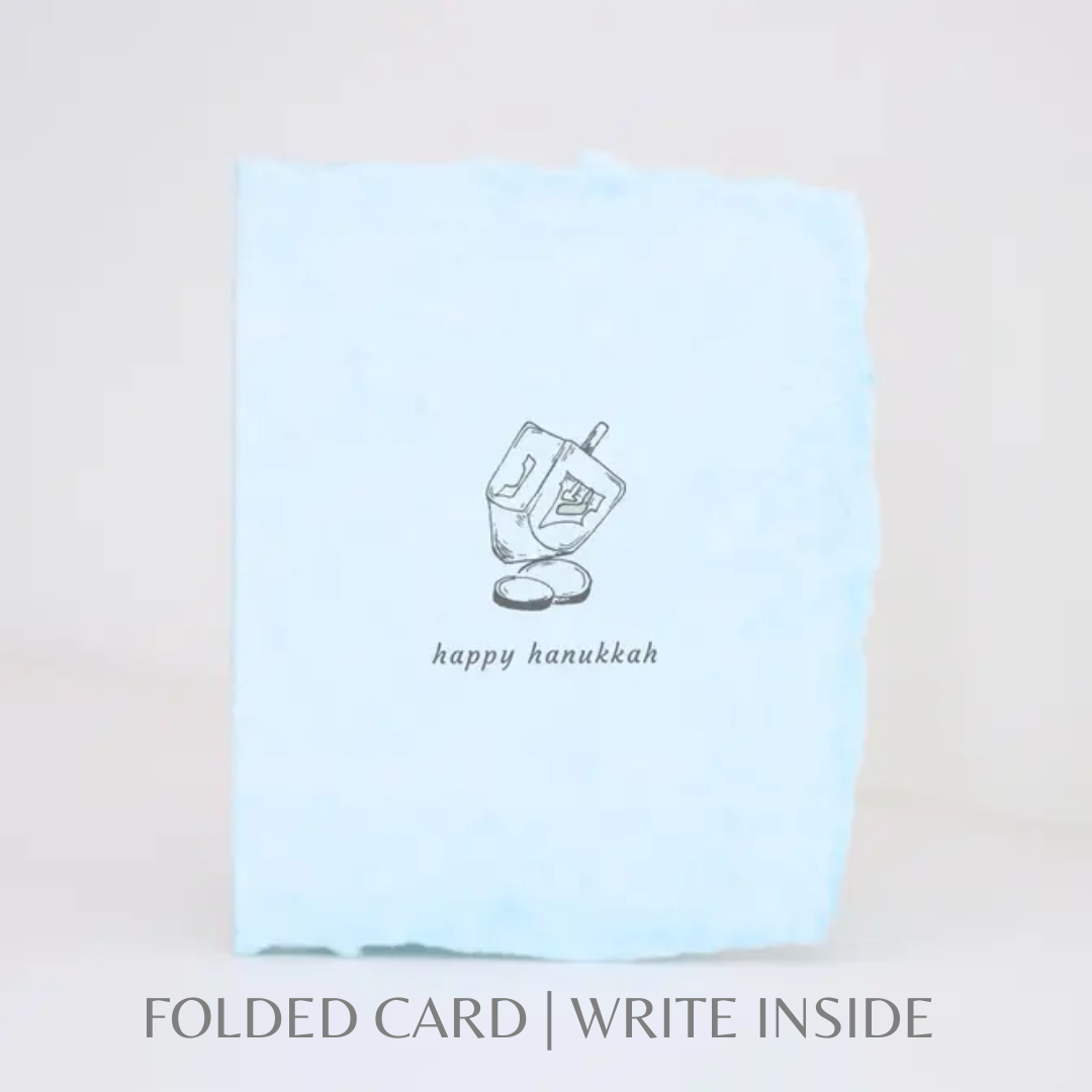 Happy Hanukkah Dreidel | Jewish Greeting Card Paper Baristas