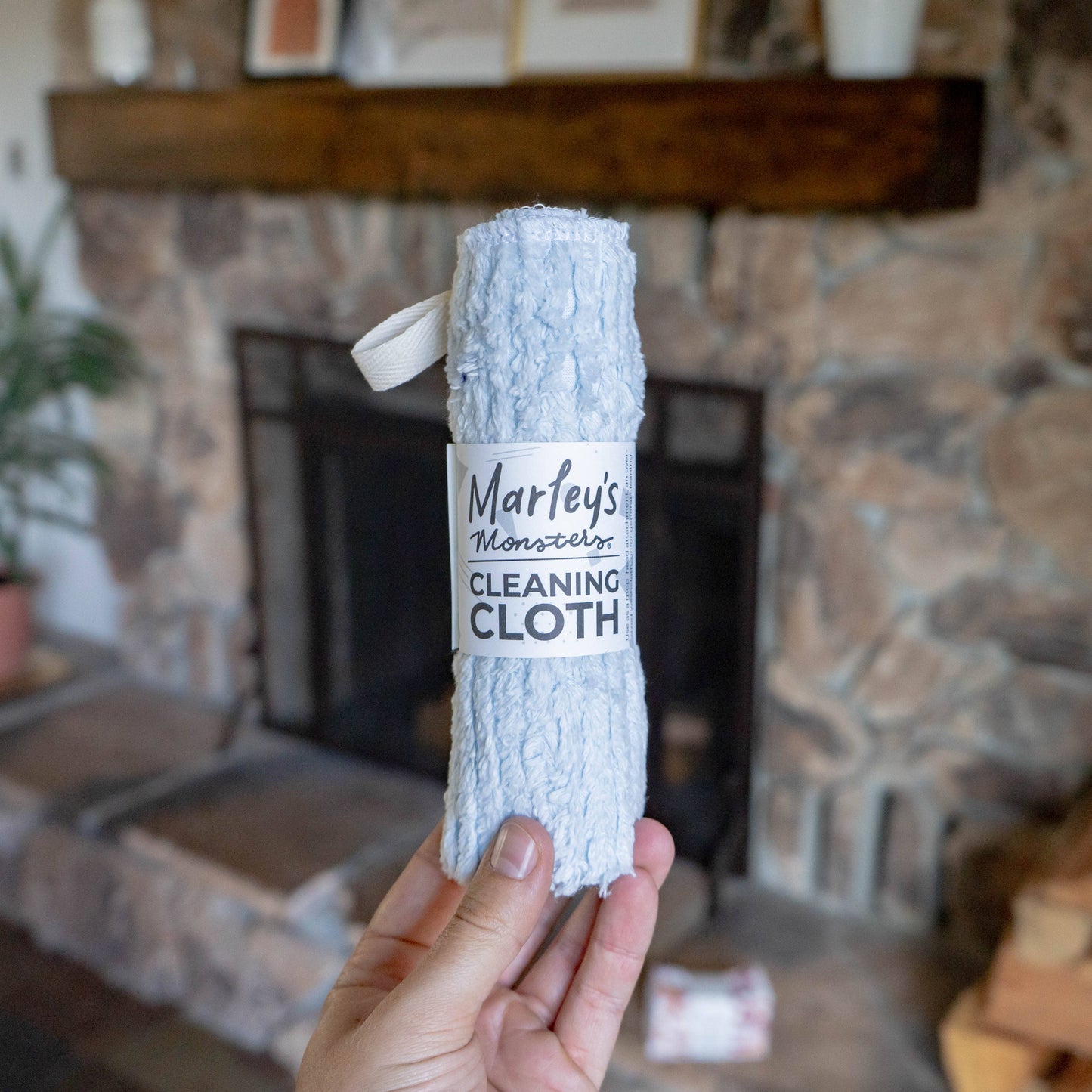 CLEANING CLOTH: Cotton Chenille Blue Marley's Monsters