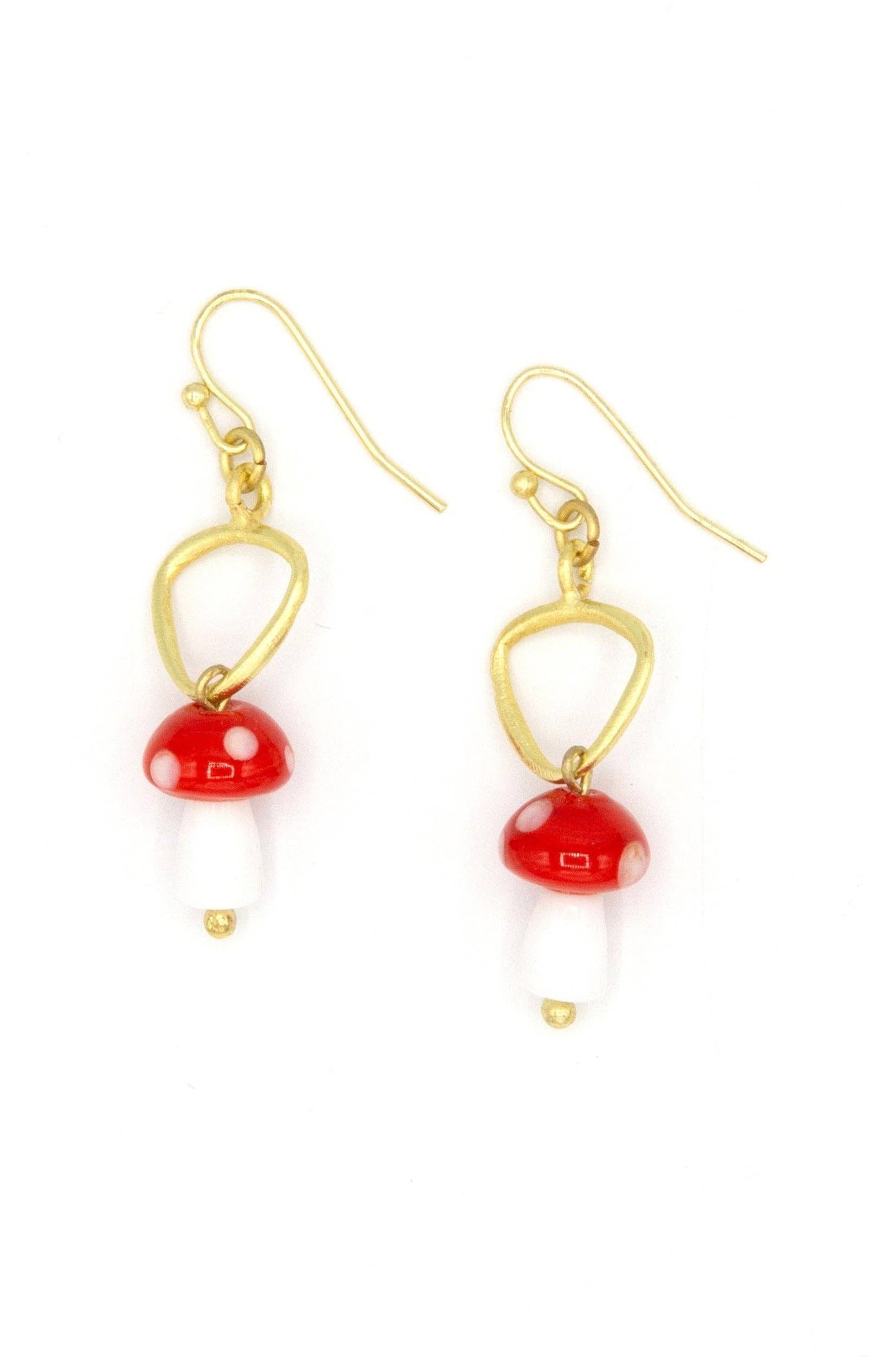 Fair Anita - Glass Charm Earrings - Mushroom Fair Anita