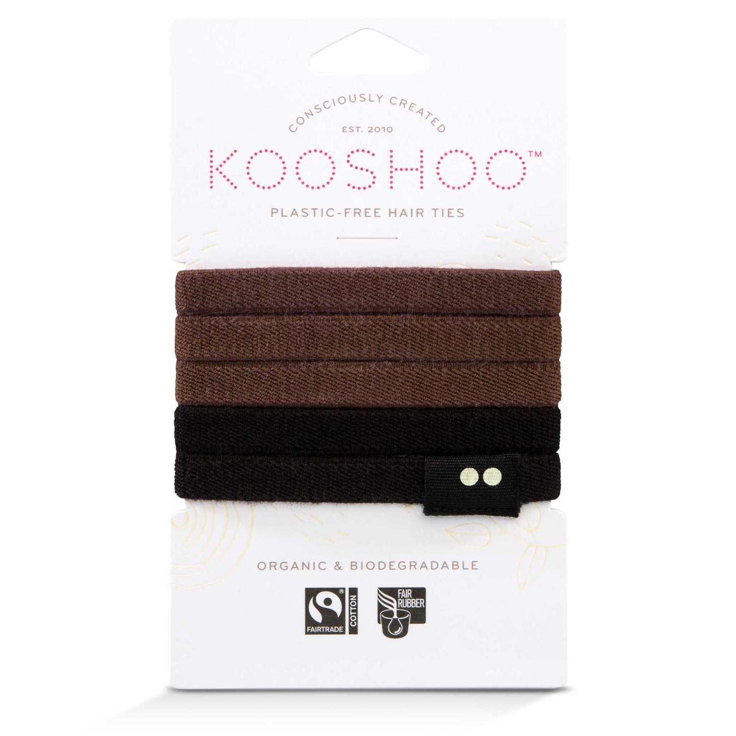 Plastic-free Hair Ties - Brown/Black KOOSHOO