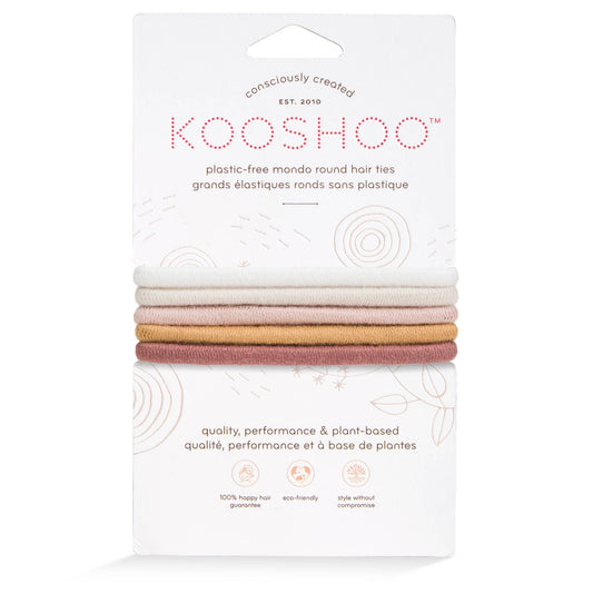 KOOSHOO - Plastic-free Round Hair Ties - Mondo 5-pack - Golden Fibres KOOSHOO