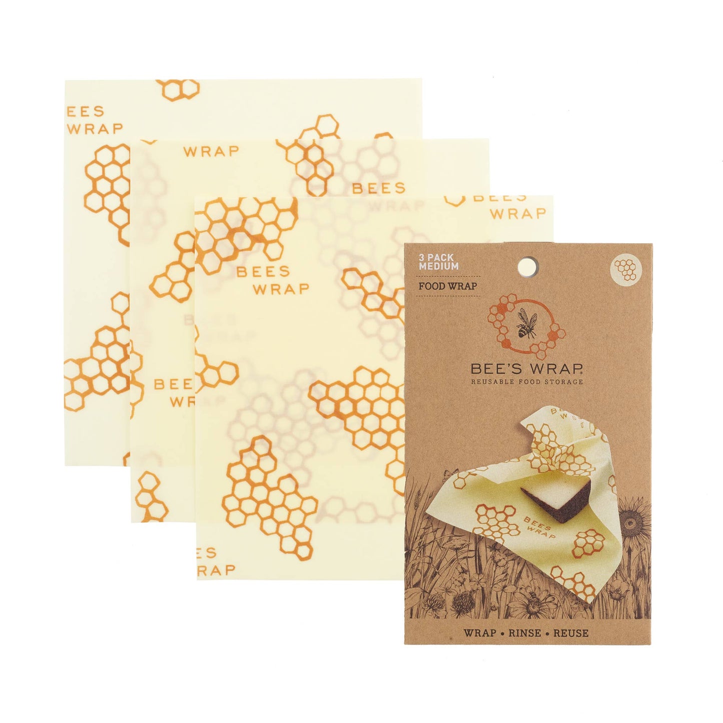 Bee's Wrap - Medium Wrap 3 Pack - Honeycomb: Large Bee's Wrap