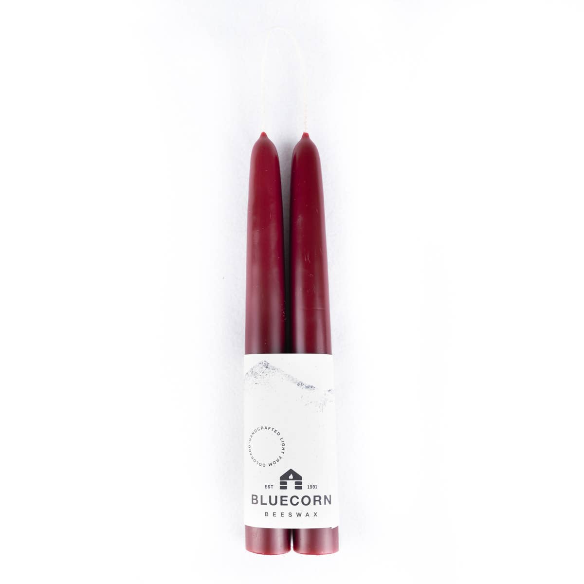 Bluecorn Beeswax - Pair of Hand-Dipped Beeswax Taper Candles Bluecorn Beeswax
