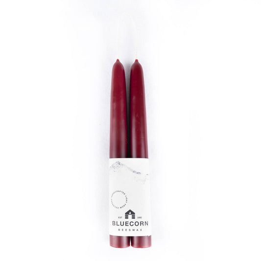 Bluecorn Beeswax - Pair of Hand-Dipped Beeswax Taper Candles Bluecorn Beeswax