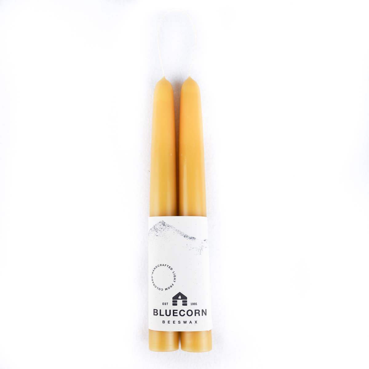 Bluecorn Beeswax - Pair of Hand-Dipped Beeswax Taper Candles Bluecorn Beeswax