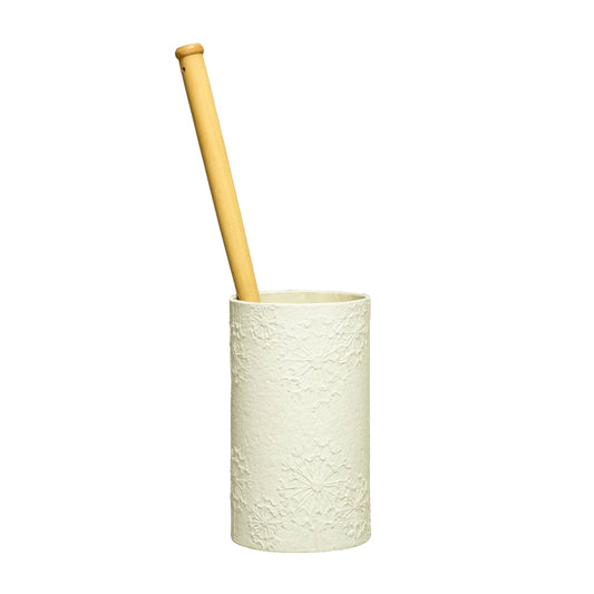 Ethical Global - NEW Toilet Brush & White Dandelion Holder - Plastic Free Ethical Global