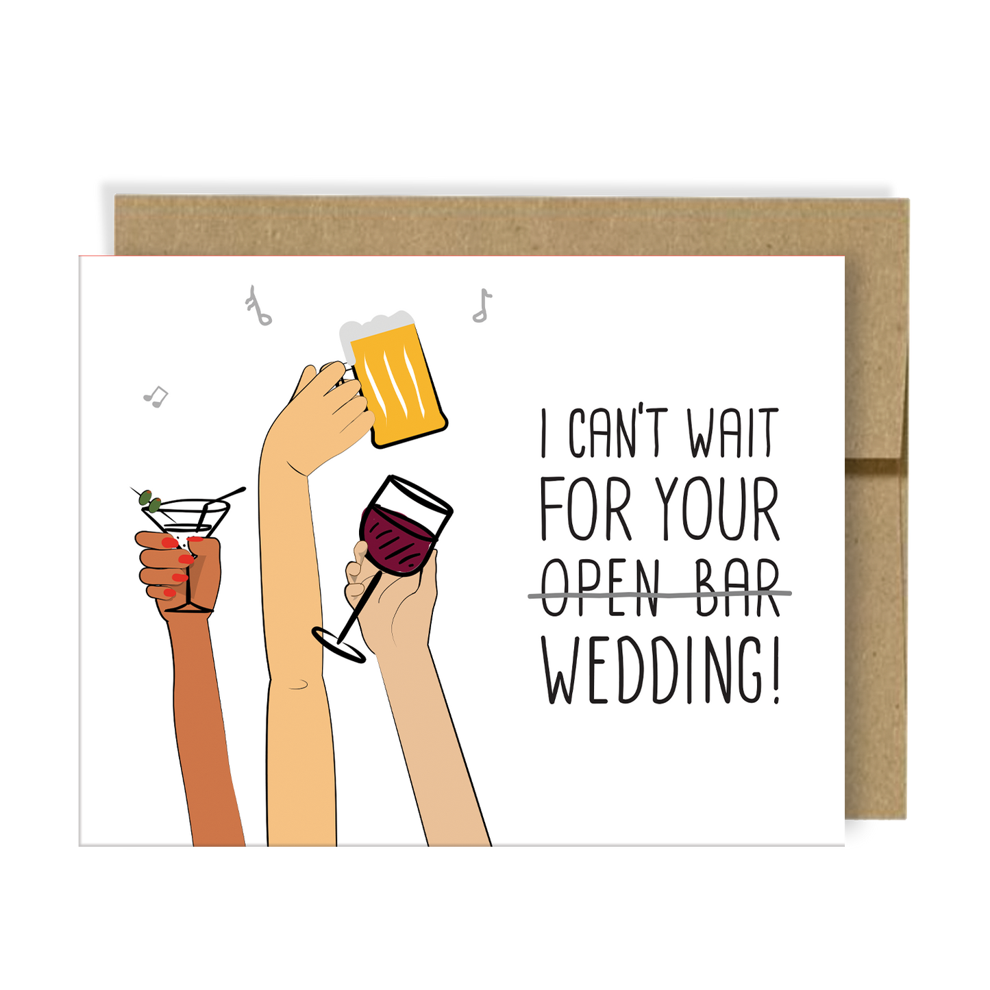 Open Bar Card Neighborly Paper