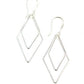 Rhombus Dangle Earrings - Silver Fair Anita