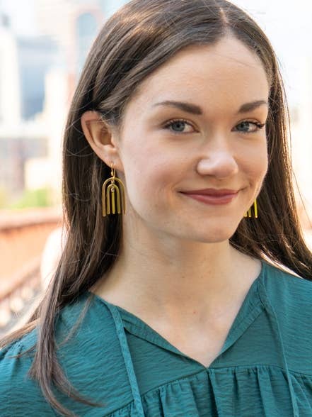 Fair Anita - Arch Earrings: Brass Fair Anita