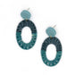 Blue Raffia Statement Earrings