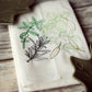 SewMuchMoreStore - Herbs Tea Towel - Embroidered Floursack Towel: Multi Greens / HANGING HOOK SewMuchMoreStore