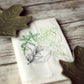 SewMuchMoreStore - Herbs Tea Towel - Embroidered Floursack Towel: Multi Greens / HANGING HOOK SewMuchMoreStore