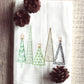 SewMuchMoreStore - Winter Christmas Trees Tea Towel Embroidered - Holiday Decor: Varigated Green / HANGING HOOK SewMuchMoreStore