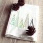 SewMuchMoreStore - Winter Christmas Trees Tea Towel Embroidered - Holiday Decor: Varigated Green / HANGING HOOK SewMuchMoreStore