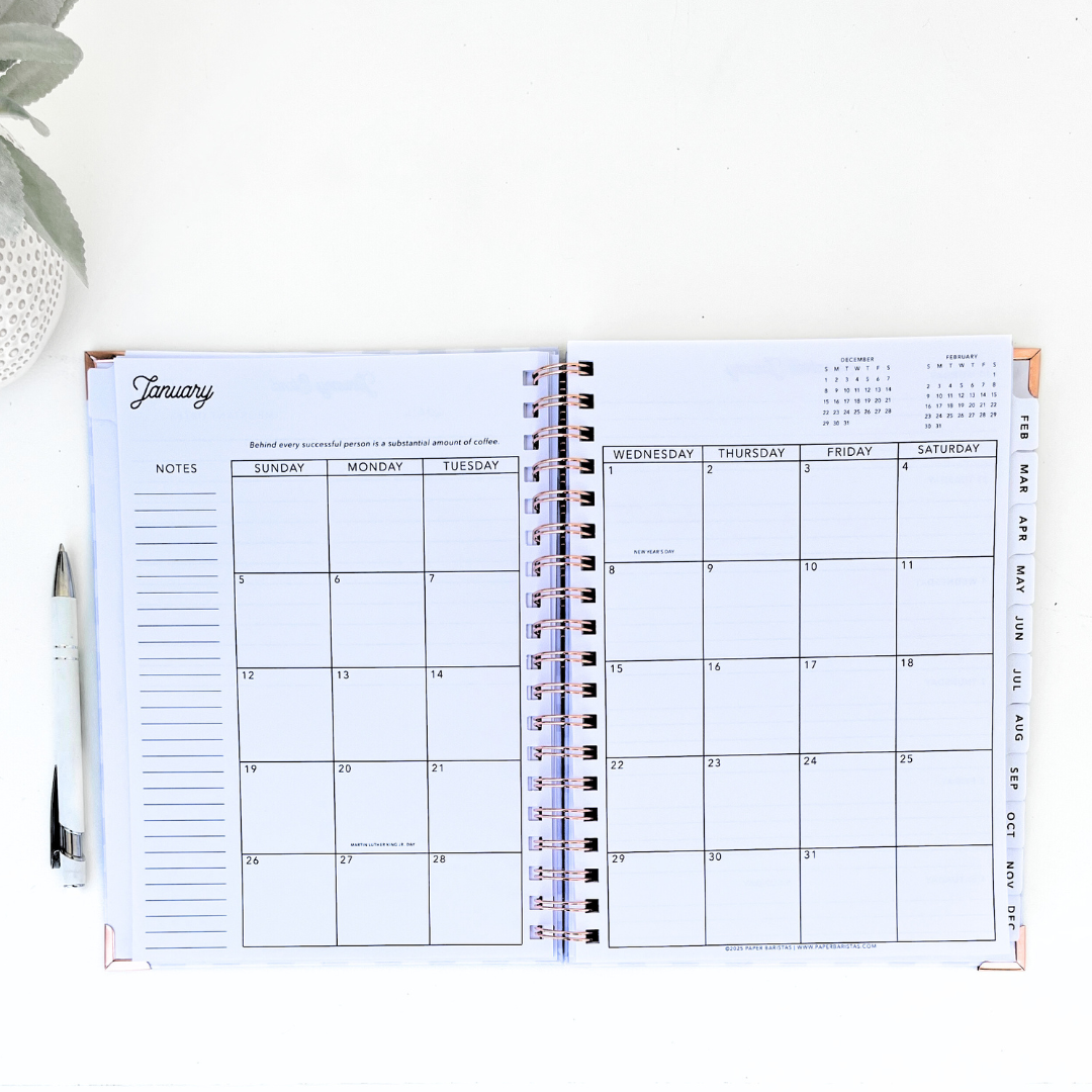 2025 Planner | Sage Green Monthly Weekly Sustainable Planner Paper Baristas