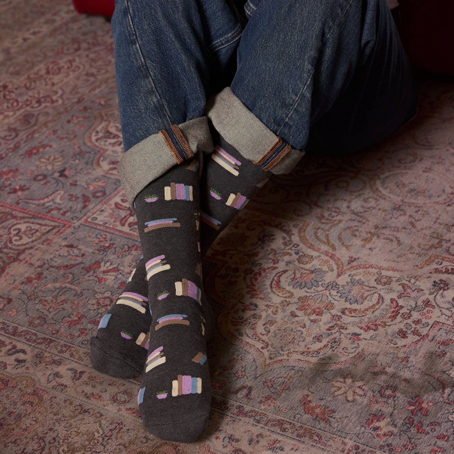 Socks that Give Books | Gray Bookshelves - Gifts for Readers