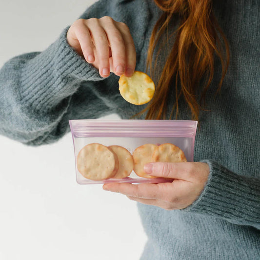 8 Set (2 Bag/3 Cup/3 Dish) - Peach Zip Top