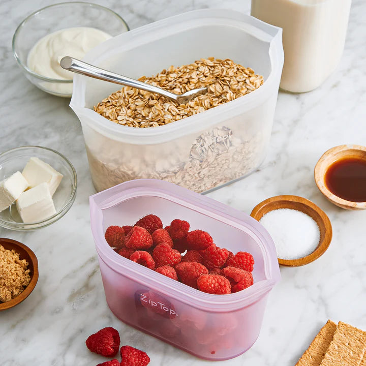8 Set (2 Bag/3 Cup/3 Dish) - Peach Zip Top