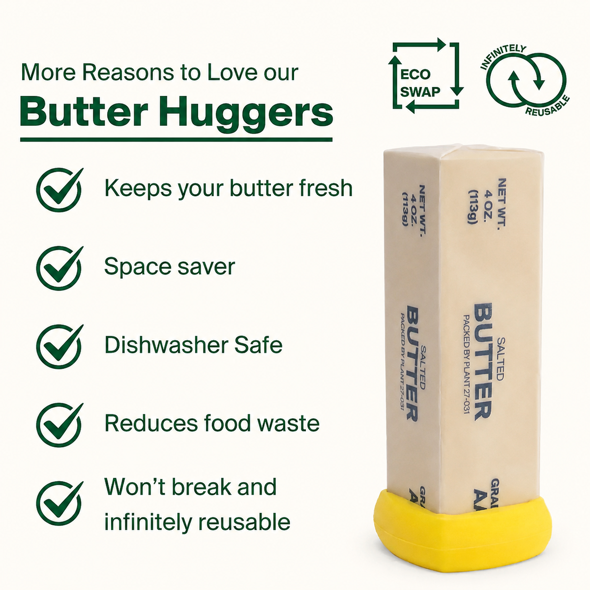 Reusable Silicone Butter Saver – Yellow