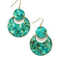 Cloudy Waters Painted Earrings - Turquoise