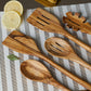 Handcrafted 5-Piece Olive Wood Kitchen Utensil Set Handcrafted Olivewood