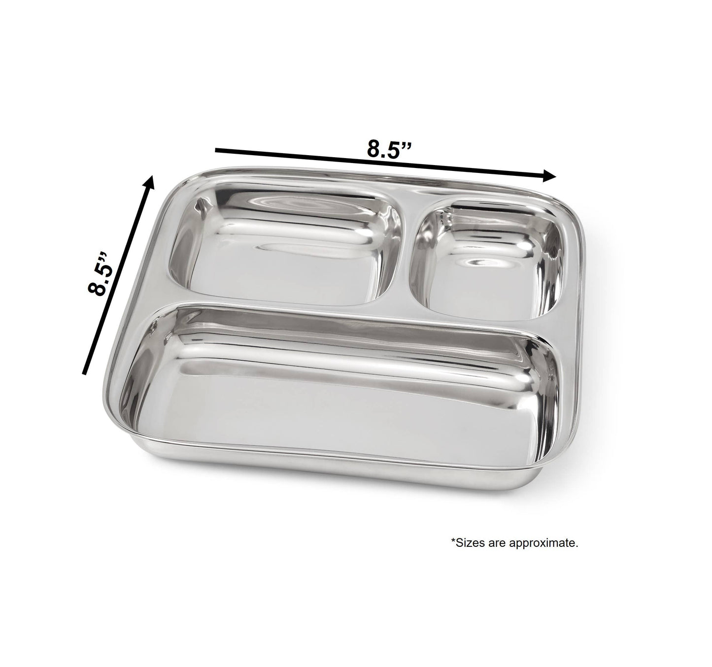 Dalcini Stainless - 3-Section Plate - Small Dalcini Stainless