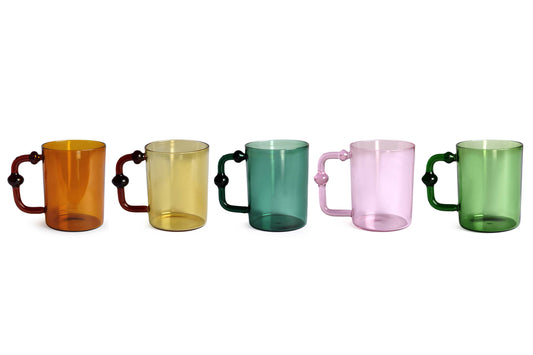 Casa Amarosa - Colored Handblown Drinkware Mug, Amber - 2.7X3.5 Inch Casa Amarosa