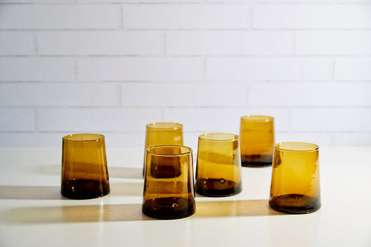 Verve Culture - Moroccan Cone Glassware Small - Amber: Amber Verve Culture