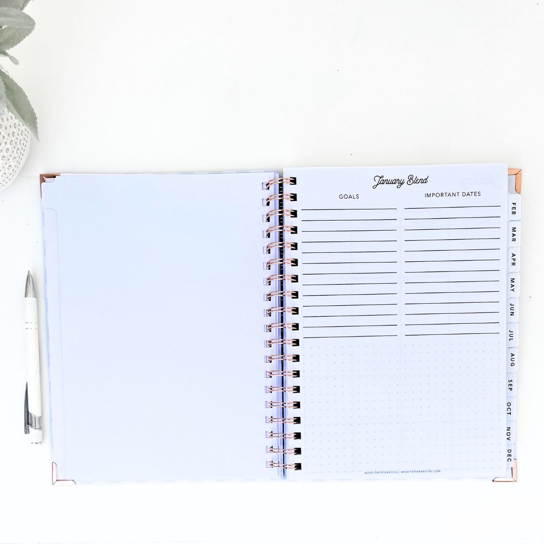 2025 Planner | Plaid Blue Monthly Weekly Sustainable Planner Paper Baristas