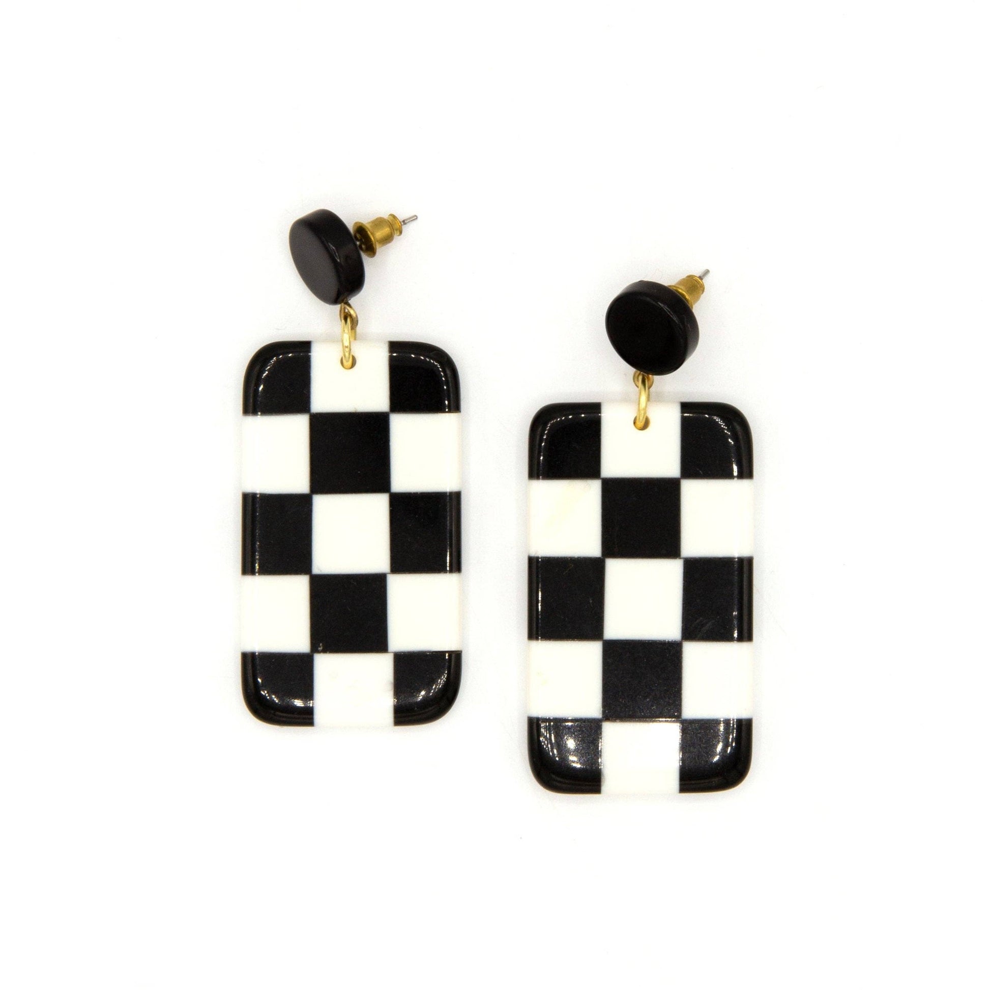 Checkered Resin Earrings Fair Anita