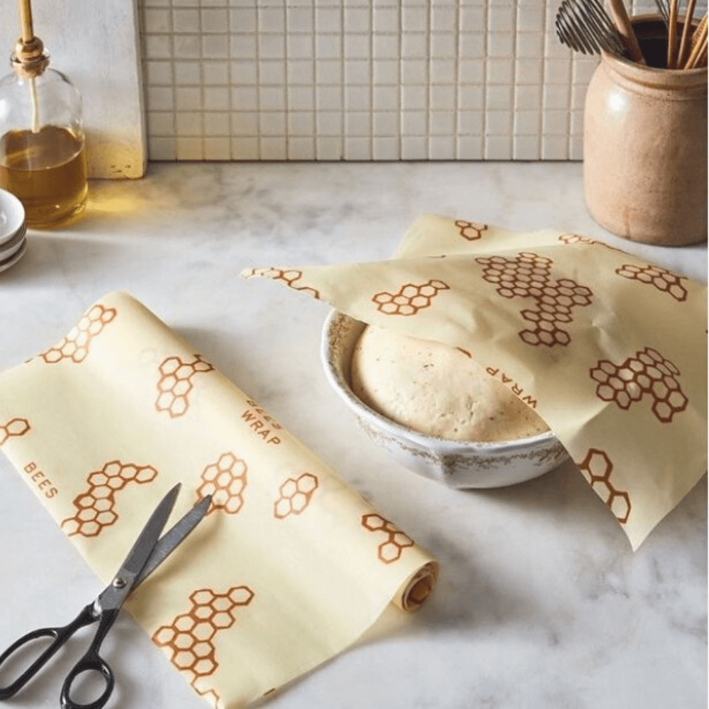 Bees Wrap Reusable Beeswax Food Wrap Roll - Honeycomb Print