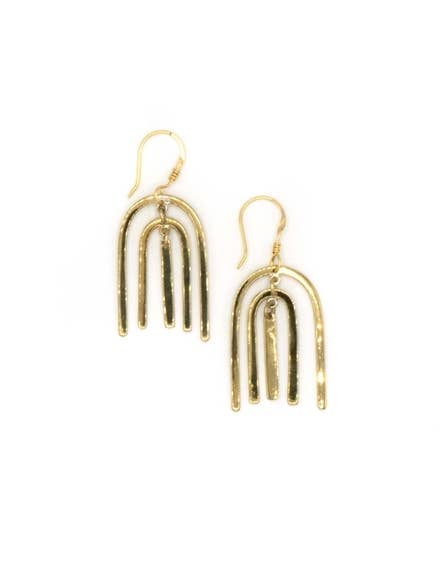 Fair Anita - Arch Earrings: Brass Fair Anita