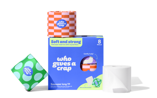 100% Recycled Toilet Paper - Retail 8 Pack (4/case) Who Gives a Crap