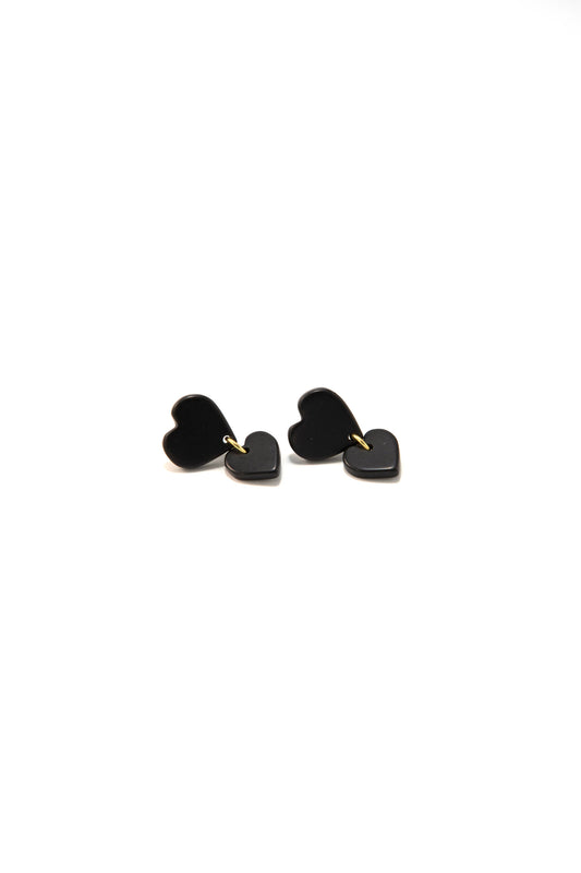 Fair Anita - Black Heart Clay Earrings Fair Anita