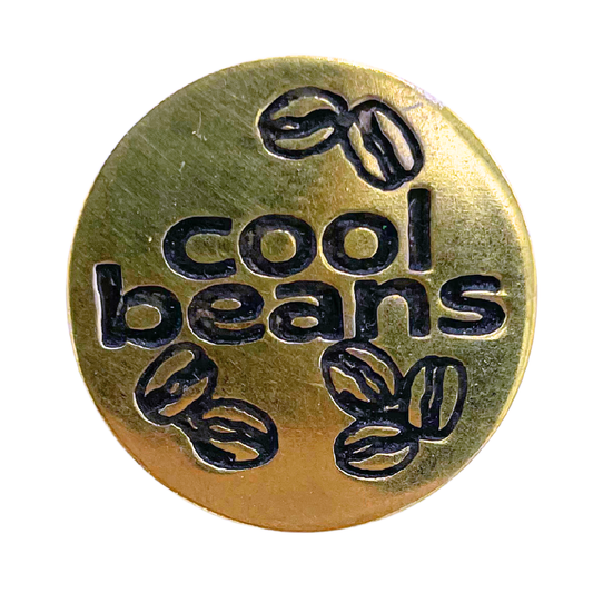 Cool Beans Pin - Recycled Brass Fair Anita