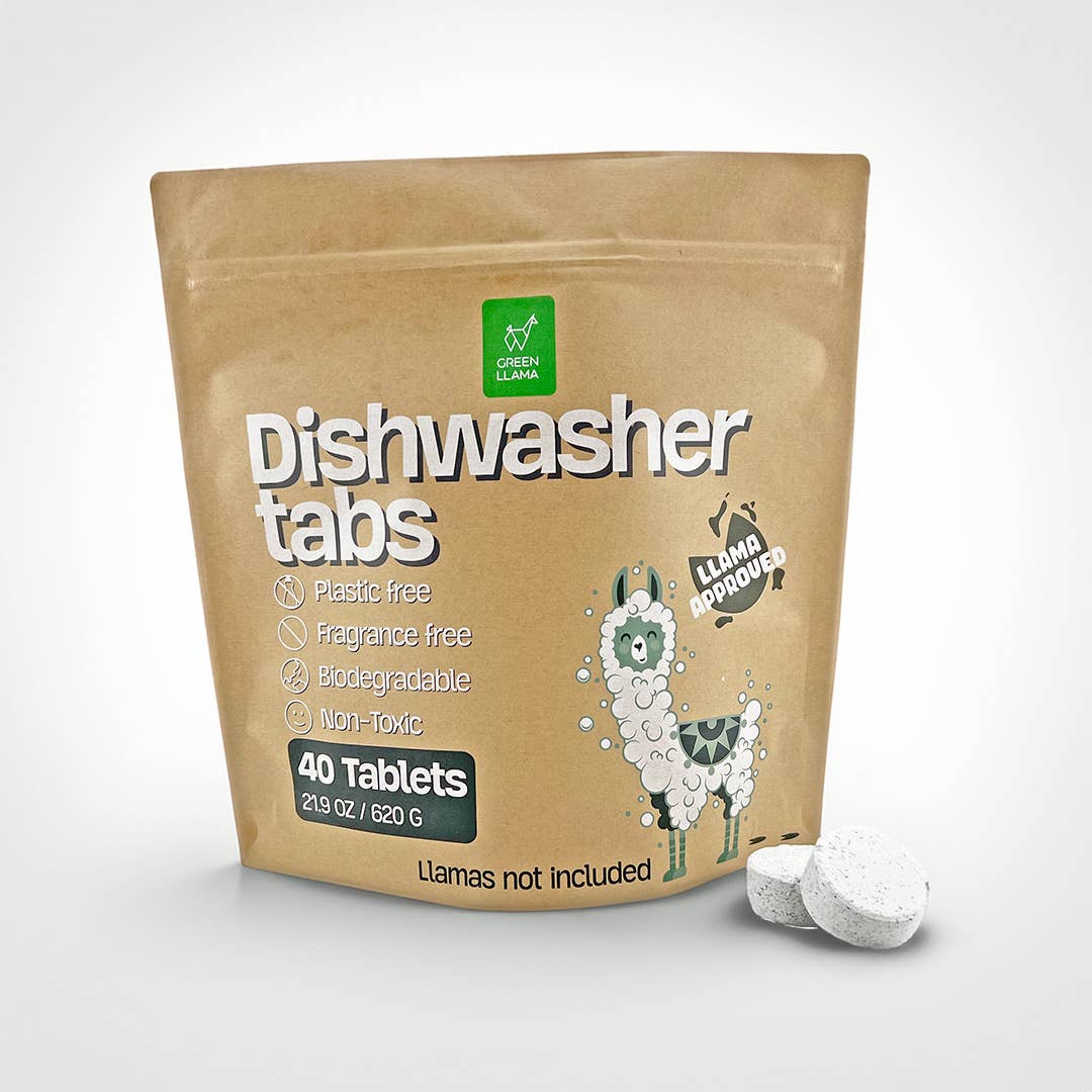 NEW - Fragrance & PVA Free Dish Washer Tablets - Case of 6 Green Llama