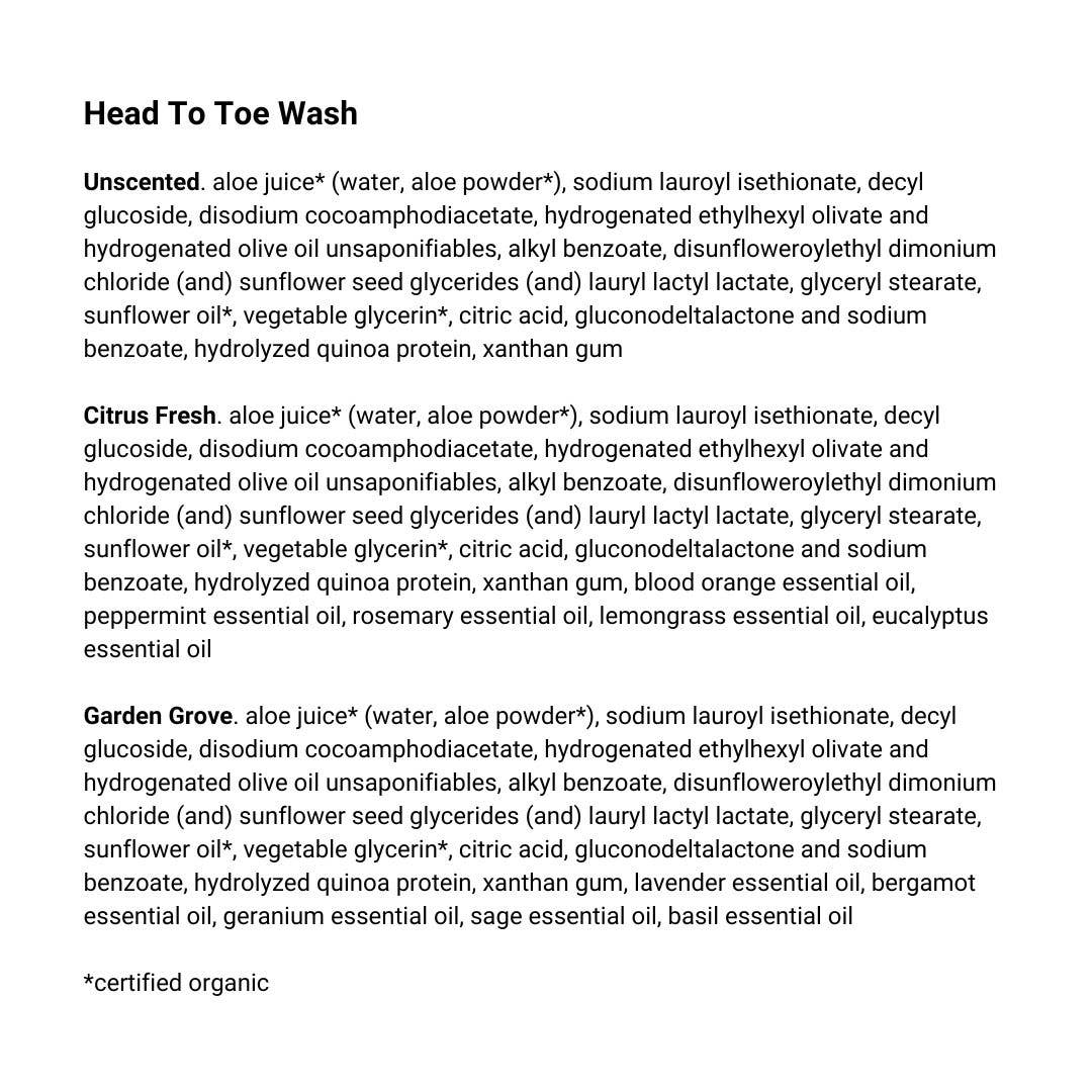 Head To Toe Wash | Nontoxic Baby/Toddler Shampoo + Body Wash Bright Body