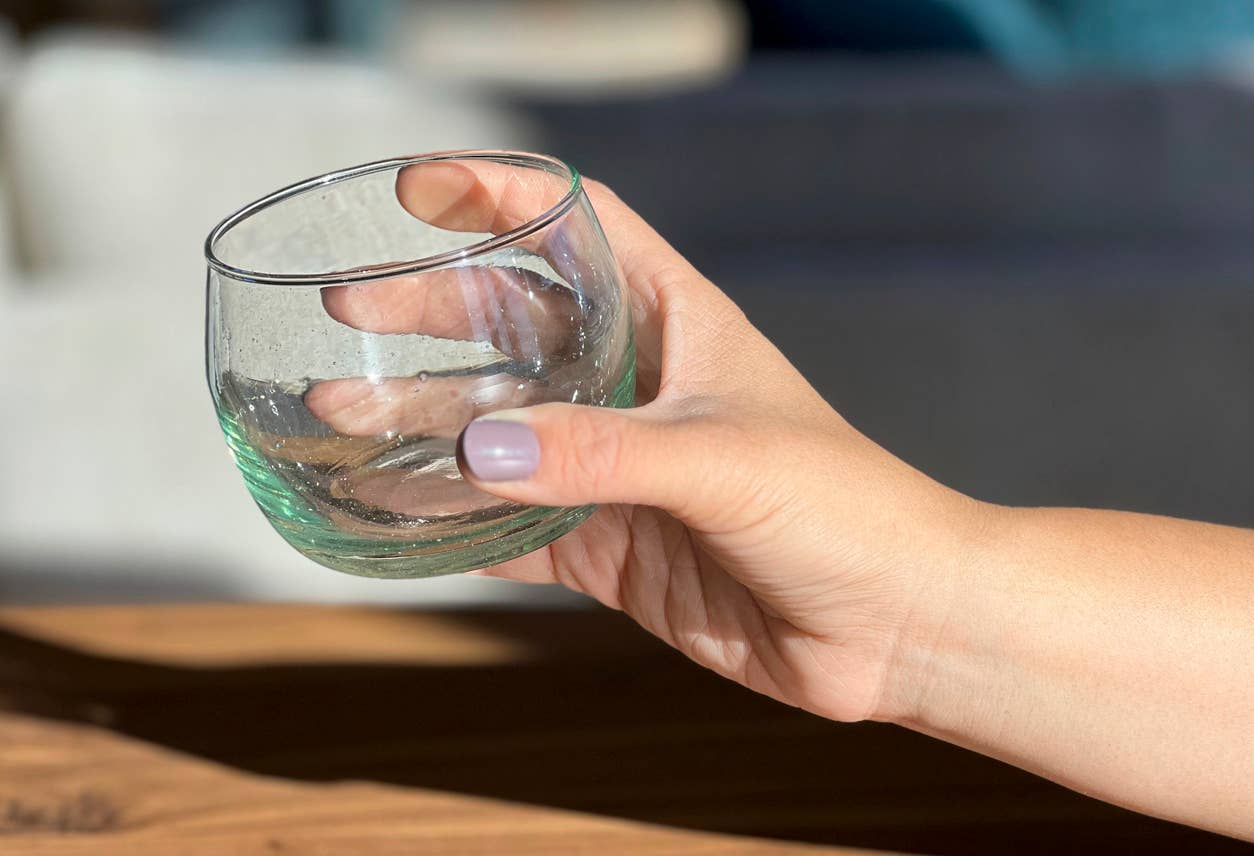 Moroccan Stemless Goblet - Clear Verve Culture