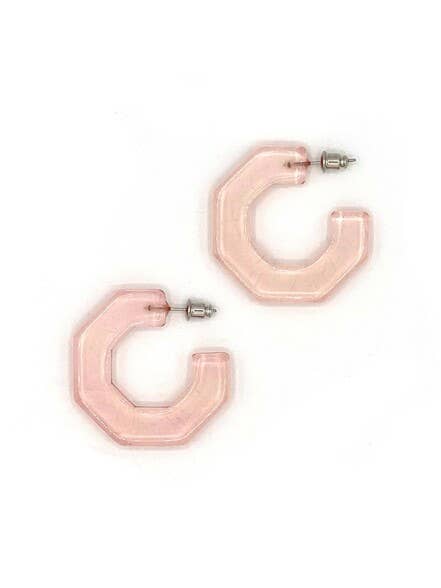 Fair Anita - Hexagon Hoops: Pale Pink Fair Anita