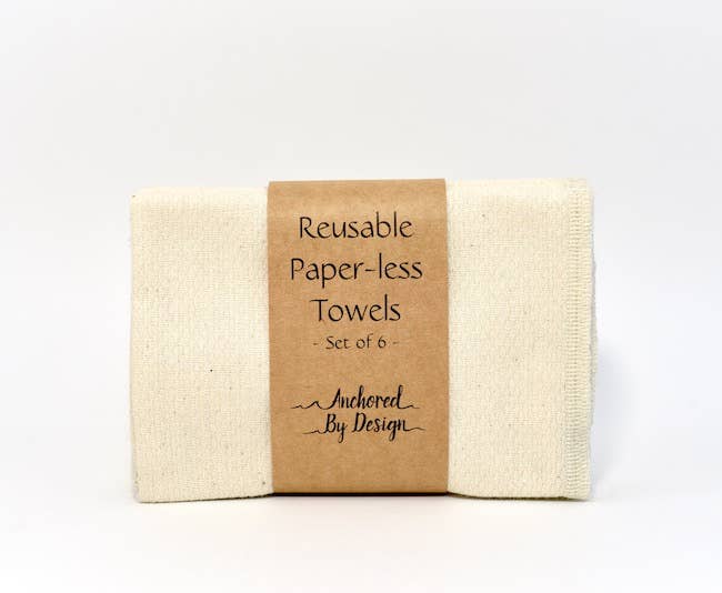 Reusable Paperless Towels: Pack of 12 Towels / Neutrals Anchored By Design