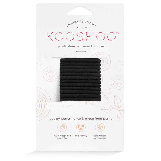 KOOSHOO - Plastic-free Round Hair Ties - Mini 12-pack - Black KOOSHOO